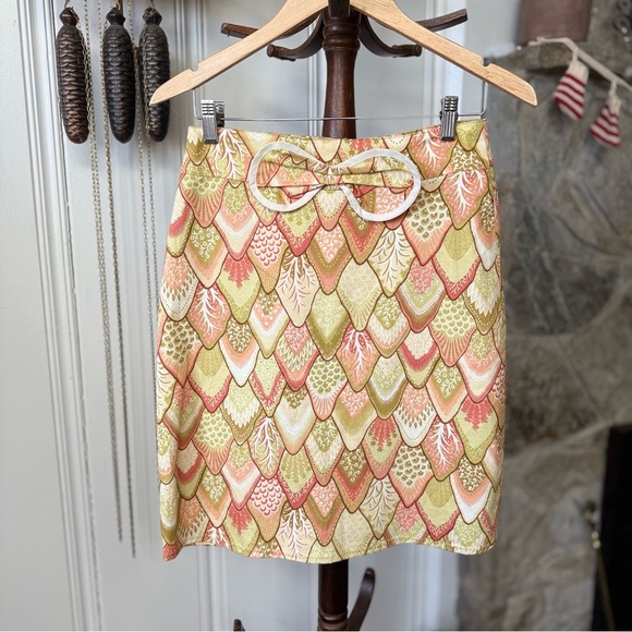 Vintage Dresses & Skirts - Y2K Pastel Patterned High Waisted Knee Length Skirt size medium